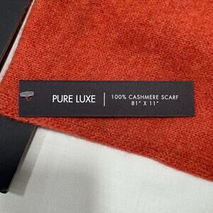 TAHARI WOMEN'S ORANGE 100% 2-PLY CASHMERE FASHION WINTER SCARF 81x11in NEW NWT
